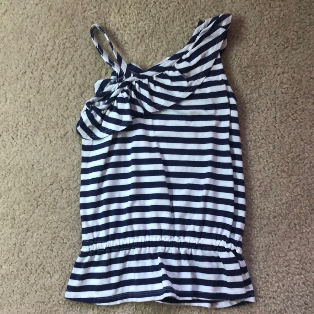 EUC Gymboree one shoulder ruffle striped tank